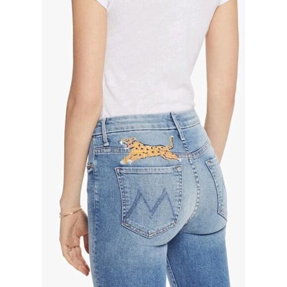 Mother High Waisted Looker Ankle Fray in Shoot To Thrill Leopard Sz 24 (a - Picture 3 of 10